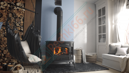 Чугунная печь-камин KOZA K9 турбина (Kratki)