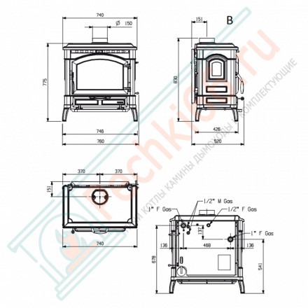 Печь-камин TermoIsotta D.S.A (La Nordica)