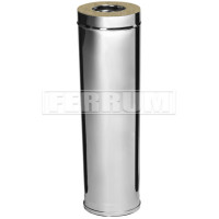 Сэндвич труба для дымохода L=1м (НЕРЖ-430/0,5-НЕРЖ-430/0,5) d-120/200 (Ferrum GS)