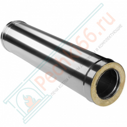 Сэндвич труба для дымохода L=1000 (НЕРЖ-321/0,8-НЕРЖ-439/0,5) d-115/200 (Дымок-Lux)