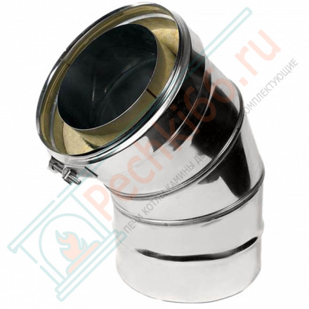 Сэндвич-отвод 45° (AISI-316L/0,8-AISI-304/0,5) d-300/400 (Craft-HF-50)