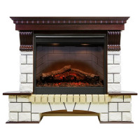 Каминокомплект электрический Pierre Luxe угловой - Темный дуб / Белый с очагом Symphony 26'' DF2608-INT (Dimplex)