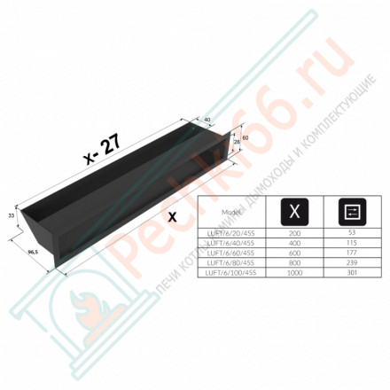 Вентиляционная решетка Люфт графит 6х60 (Kratki)