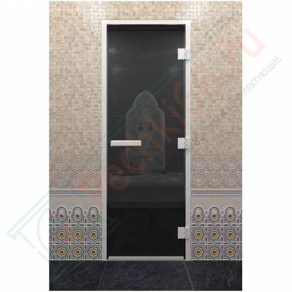 Стеклянная дверь DoorWood Хамам Графит 1900х710 (по коробке) в Кургане