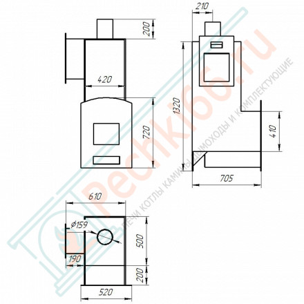 Печь для бани из нержавеющей стали №06-МП-Н 20 с парогенератором (Тройка) до 24 м3