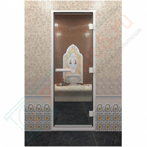Стеклянная дверь DoorWood Хамам Прозрачное 1900х800 (по коробке) в Кургане