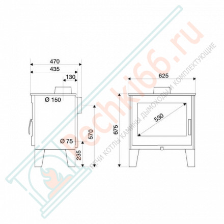Чугунная печь-камин Arthur (Supra) до 150 м3