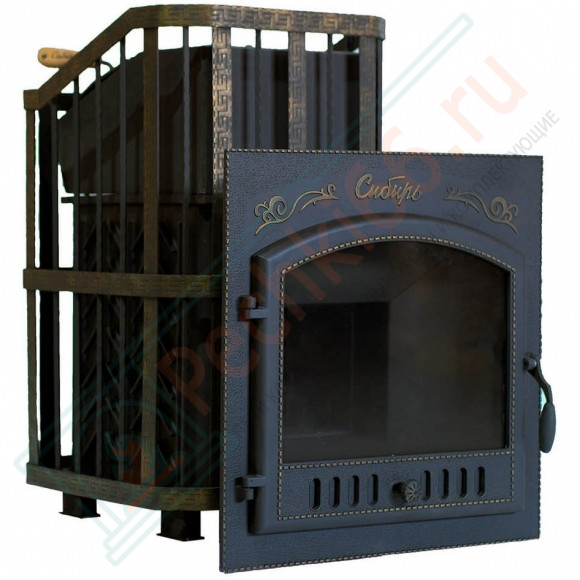 Чугунная печь для бани"Сибирь-25" (дверка 700х700) с закрытой каменкой (Сибирь-Премиум) в Кургане