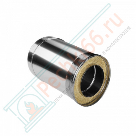 Сэндвич труба для дымохода L=250 (НЕРЖ-321/0,8-НЕРЖ-439/0,5) d-130/210 (Дымок-Lux)