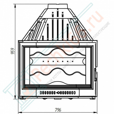 Чугунная топка 820 PRISMA (Ferlux) 18 кВт