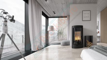 Печь-камин Orti, серая сталь (Defro-Home) 9кВт