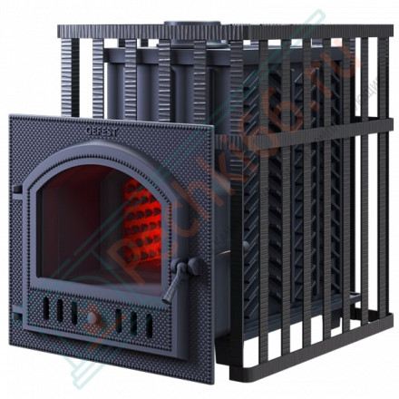 Чугунная печь для бани Гефест GFS-ЗК 45 (М) в сетке (ТехноЛит)