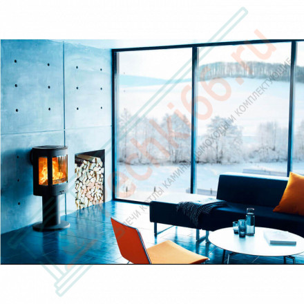 Печь-камин 880:5 Style, верх нержавеющая сталь, шлифовка, цвет серый (Contura)