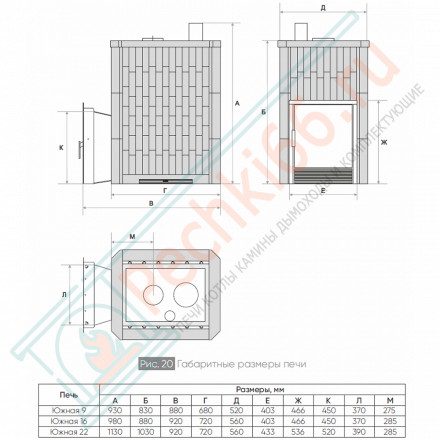 Печь банная Южная 16 талькохлорит (ИзиСтим)