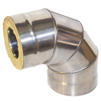 Сэндвич-отвод 90° (НЕРЖ-439/1,0-НЕРЖ-439/0,5) d-150/210 (УМК)