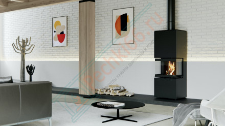 Печь-камин Intra xms c ver. compact 1, коричневая сталь (Defro-Home) 8кВт