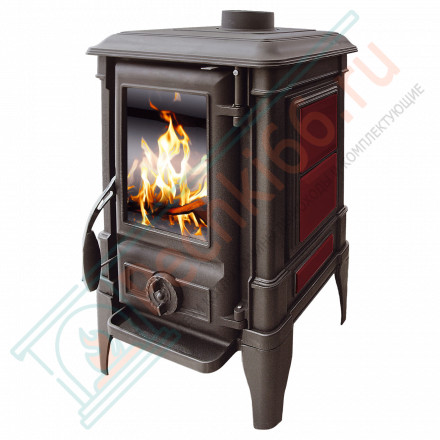 Печь-камин чугунная ARINA - 1110 ЭМАЛЬ - DARK RED (Guca)