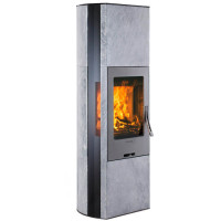 Печь-камин 35T:1, с чугунной дверцей, верх стекло, цвет корпуса топки серый (Contura)