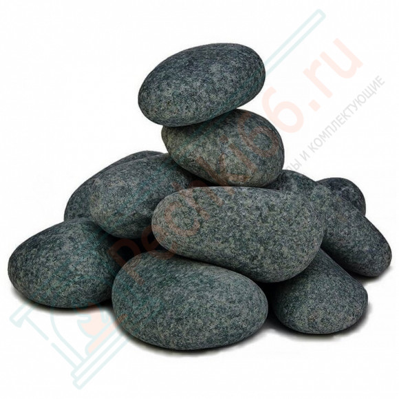 Камень для бани Пироксенит "Черный принц" шлифованный средний, 10 кг, м/р Хакасия (коробка), 10 кг в Кургане